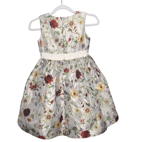 Oscar de la Renta Girls Botanical Floral Jacquard Dress 8 8Y - Picture 3 of 7